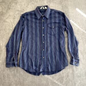 Vintage Woolrich Flannel Jacket Men's L Shacket Striped Retro 90's Cotton